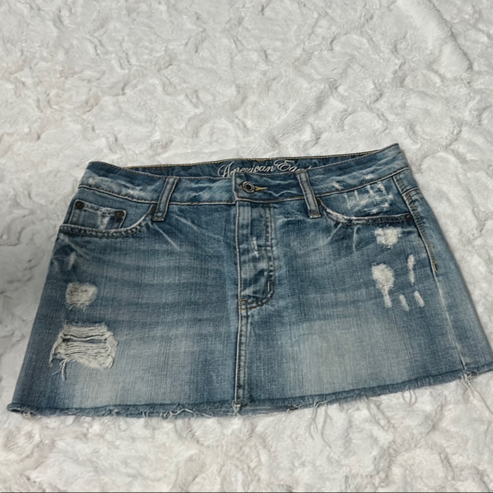 Blue Denim Mini Skirt